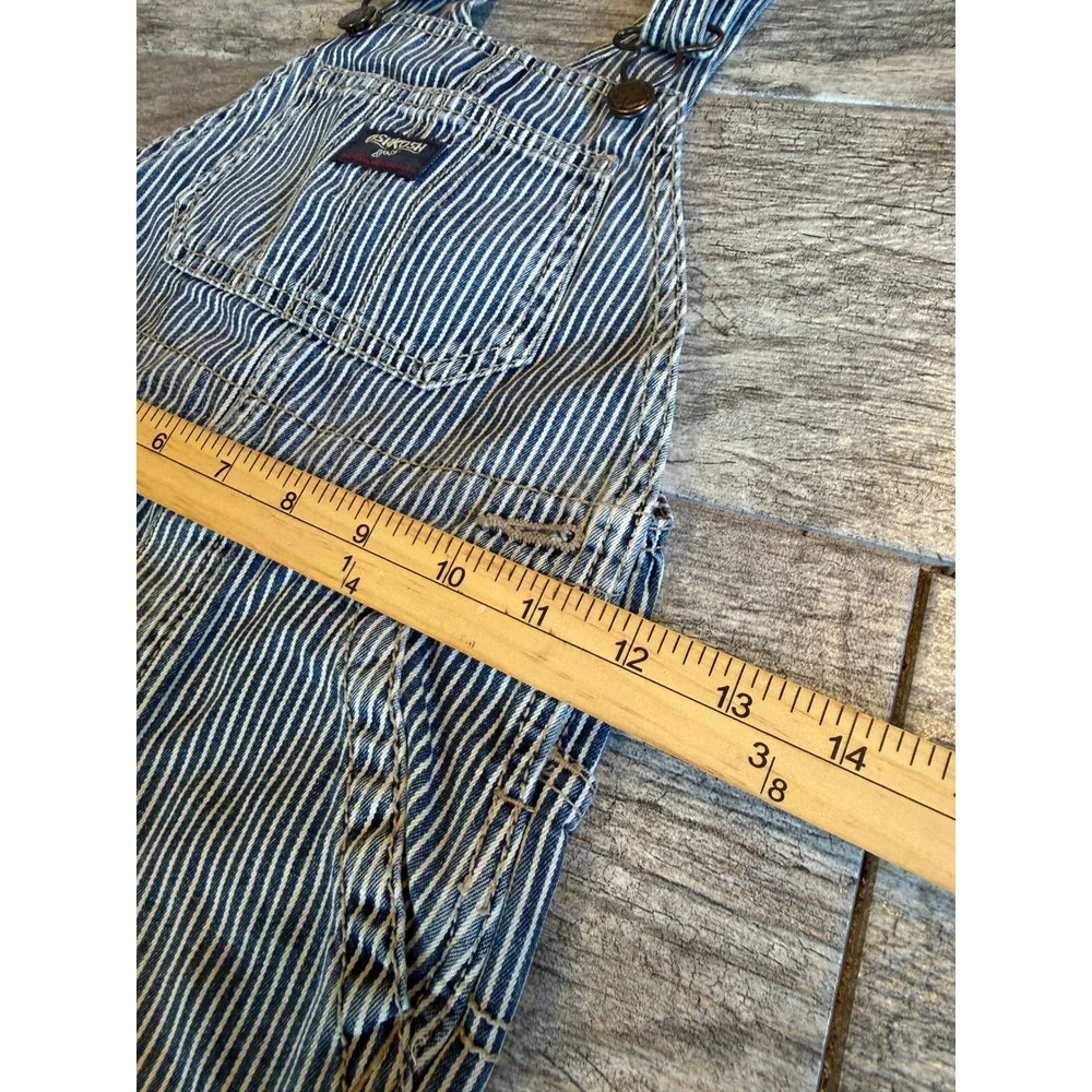 OshKosh B'gosh‎ Overalls Kids 3T Hickory Stripe Denim Carpenter Bibs Vintage